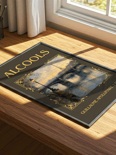 Alcools Classic Book Art Print by Guillaume Apollinaire – print on a sunlit desk