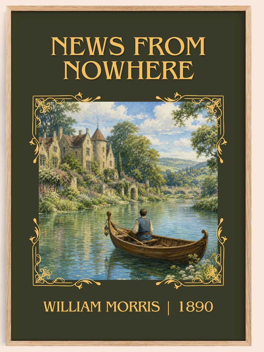 News from Nowhere Classic Book Art Print by William Morris – book poster