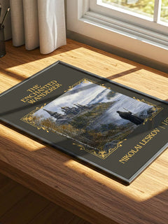 The Enchanted Wanderer Classic Book Art Print by Nikolai Leskov – print on a sunlit desk