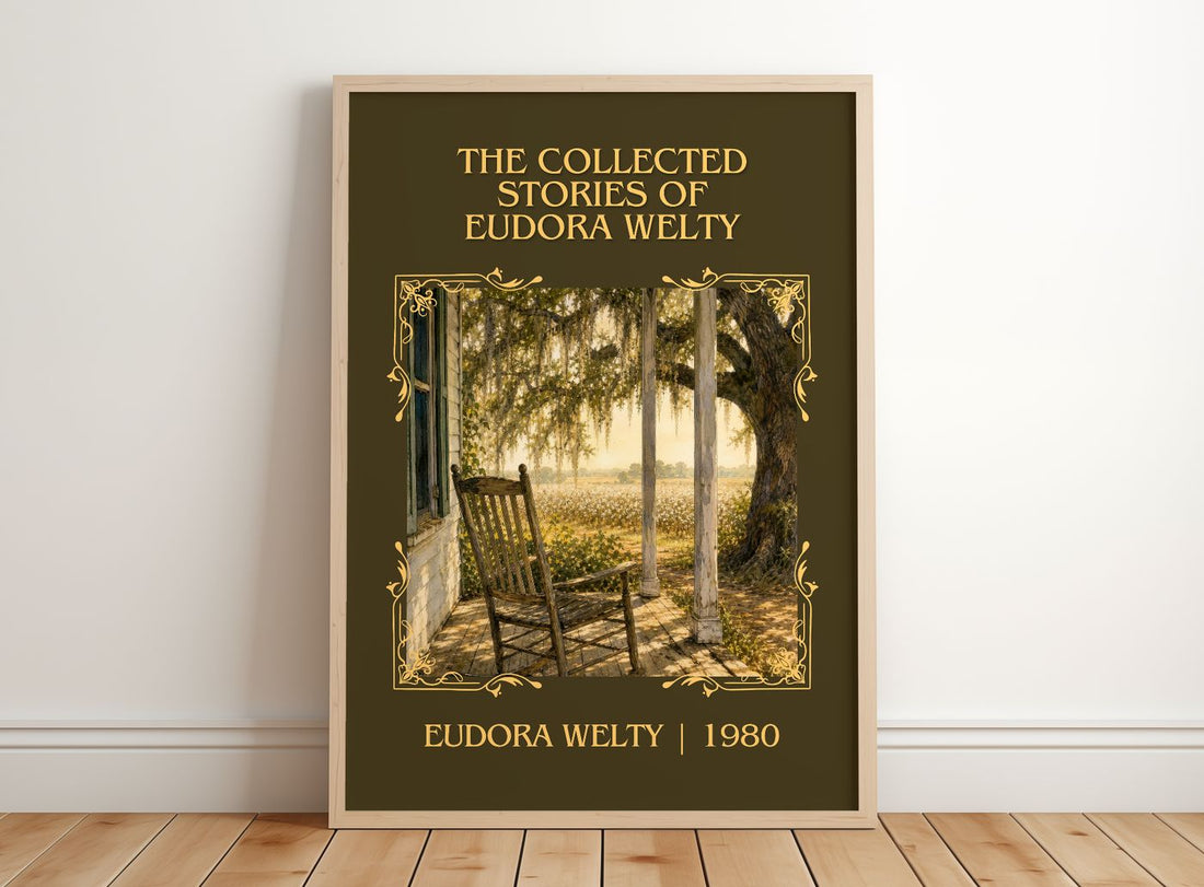 Collected Stories of Eudora Welty Classic Book Art Print by E. Welty – framed print leaning on a wooden floor