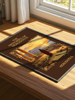 The Histories of Herodotus Classic Book Art Print by Herodotus – print on a sunlit desk