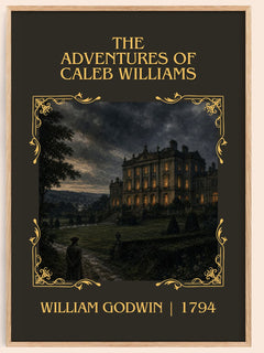 Adventures of Caleb Williams Classic Book Art Print by William Godwin – book poster