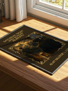 Saturday Night and Sunday Morning Classic Book Art Print by Alan Sillitoe – print on a sunlit desk