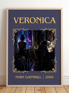 Veronica Classic Book Art Print by Mary Gaitskill – framed print leaning on a wooden floor