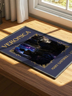 Veronica Classic Book Art Print by Mary Gaitskill – print on a sunlit desk