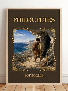 Philoctetes Classic Book Art Print by Sophocles – framed print leaning on a wooden floor