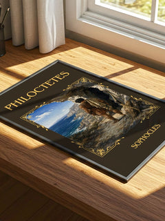 Philoctetes Classic Book Art Print by Sophocles – print on a sunlit desk