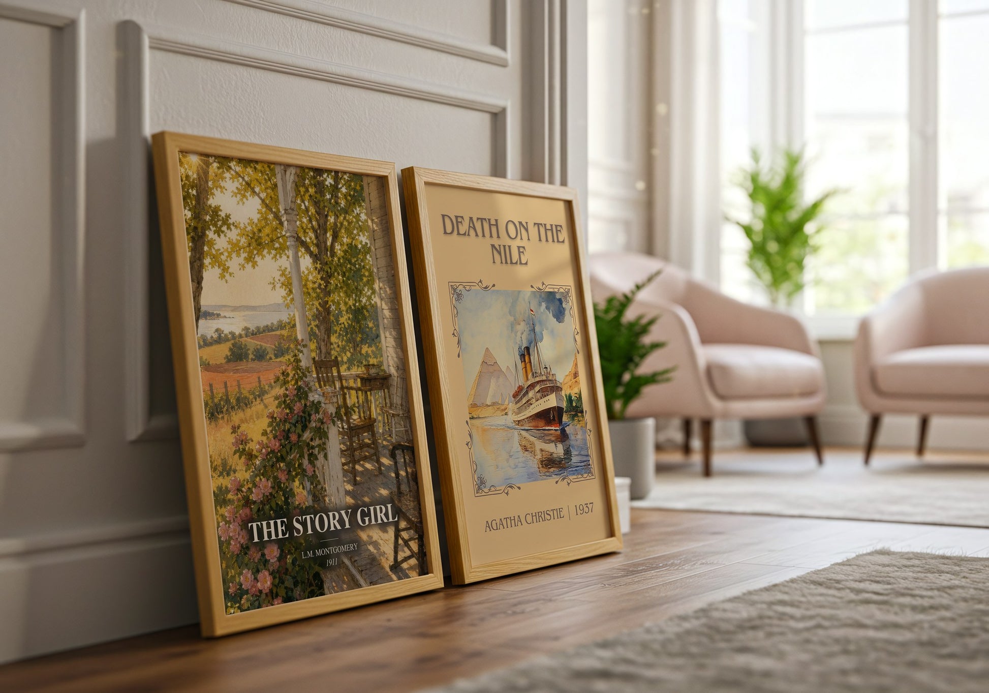 The Story Girl watercolour print framed by window – literary home decor