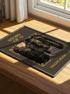 Story of O Classic Book Art Print by Pauline Reage – print on a sunlit desk