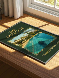 The Graduate Classic Book Art Print by Charles Webb – print on a sunlit desk