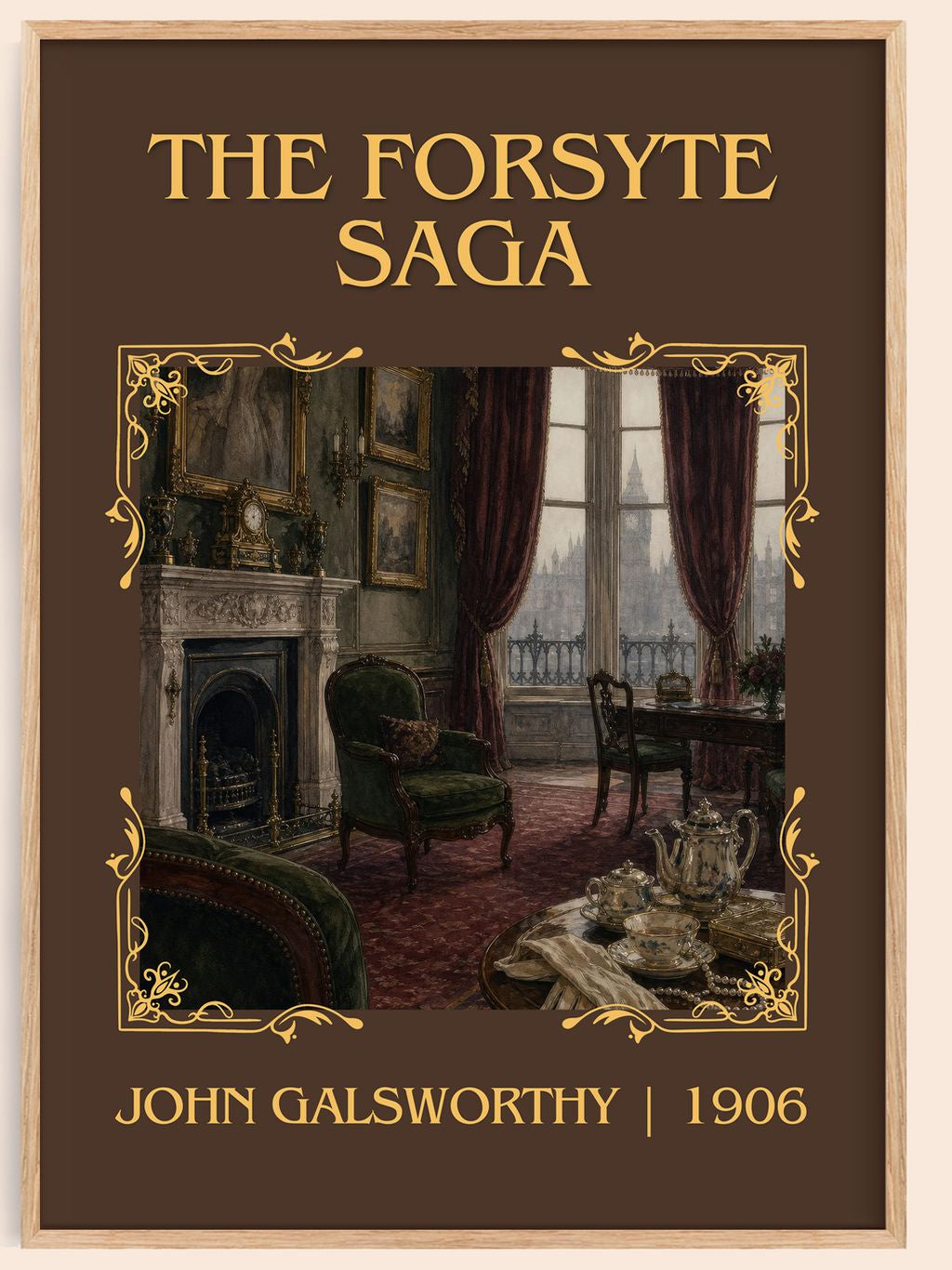 The Forsyte Saga Classic Book Art Print by John Galsworthy – book poster