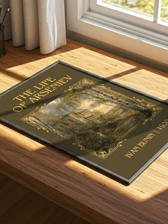 The Life Of Arseniev Classic Book Art Print by Ivan Bunin – print on a sunlit desk