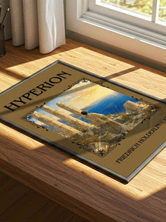 Hyperion Classic Book Art Print by Friedrich Holderlin – print on a sunlit desk