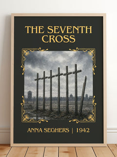 The Seventh Cross Classic Book Art Print by Anna Seghers – framed print leaning on a wooden floor