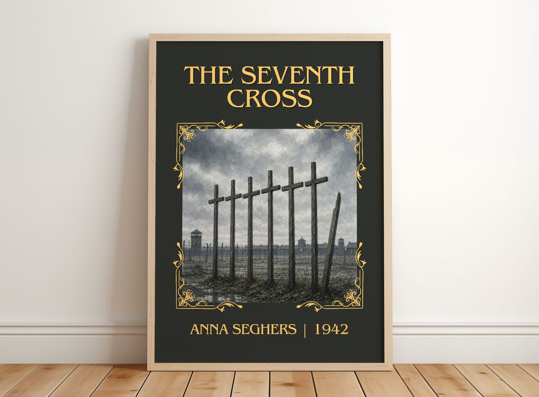 The Seventh Cross Classic Book Art Print by Anna Seghers – framed print leaning on a wooden floor
