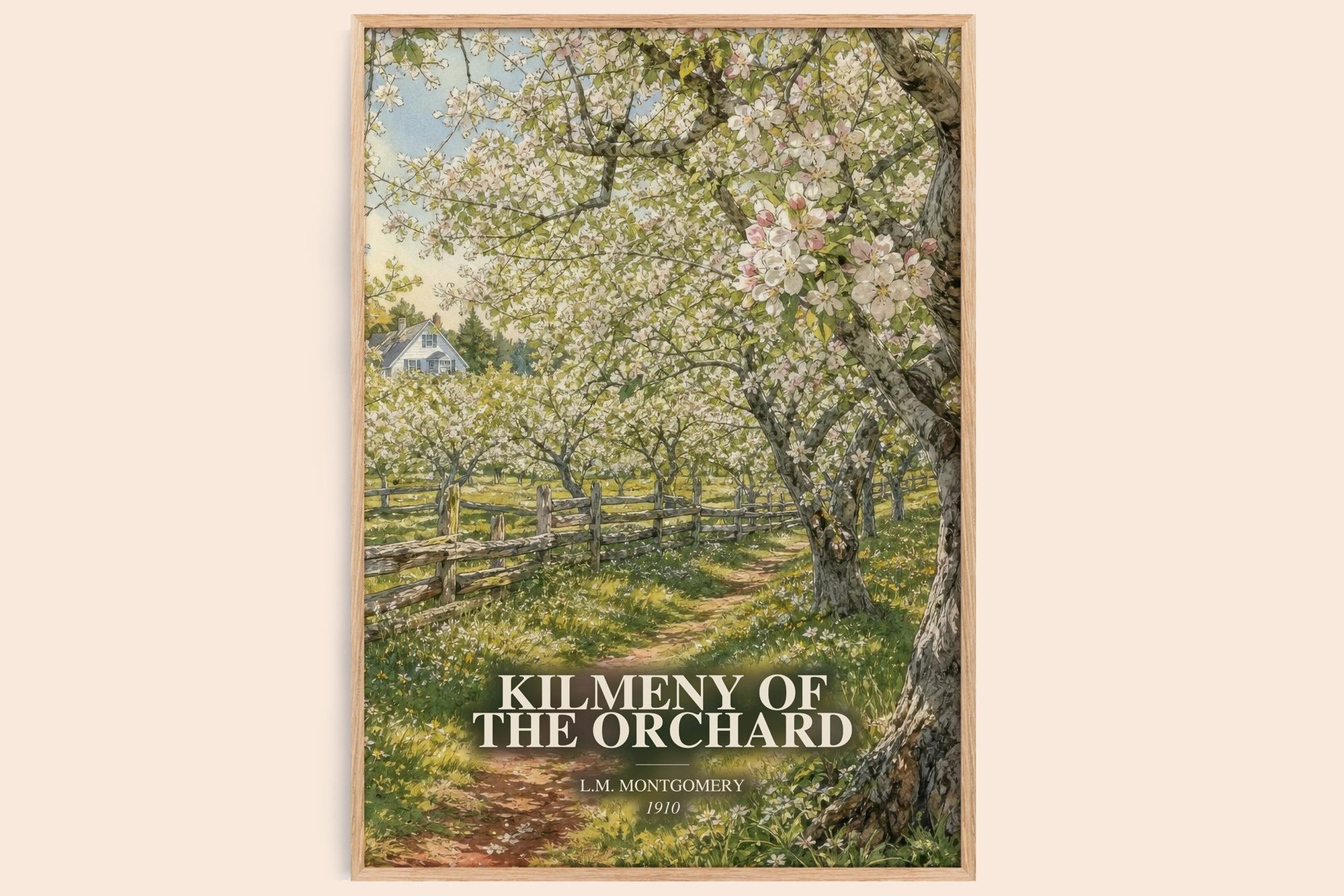 Kilmeny Of The Orchard watercolour book poster by L.M. Montgomery – framed literary art print
