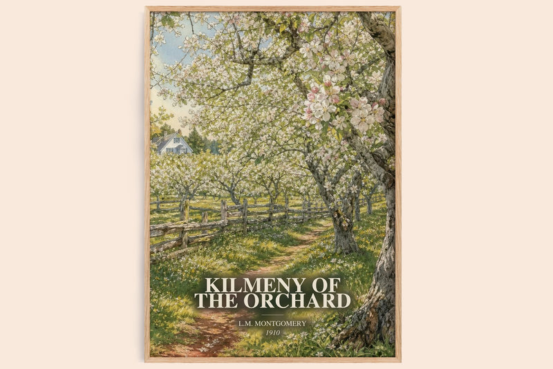 Kilmeny Of The Orchard watercolour book poster by L.M. Montgomery – framed literary art print
