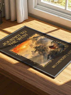 Journey to the West Classic Book Art Print by Wu Cheng'en – print on a sunlit desk