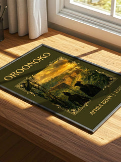 Oroonoko Classic Book Art Print by Aphra Behn – print on a sunlit desk