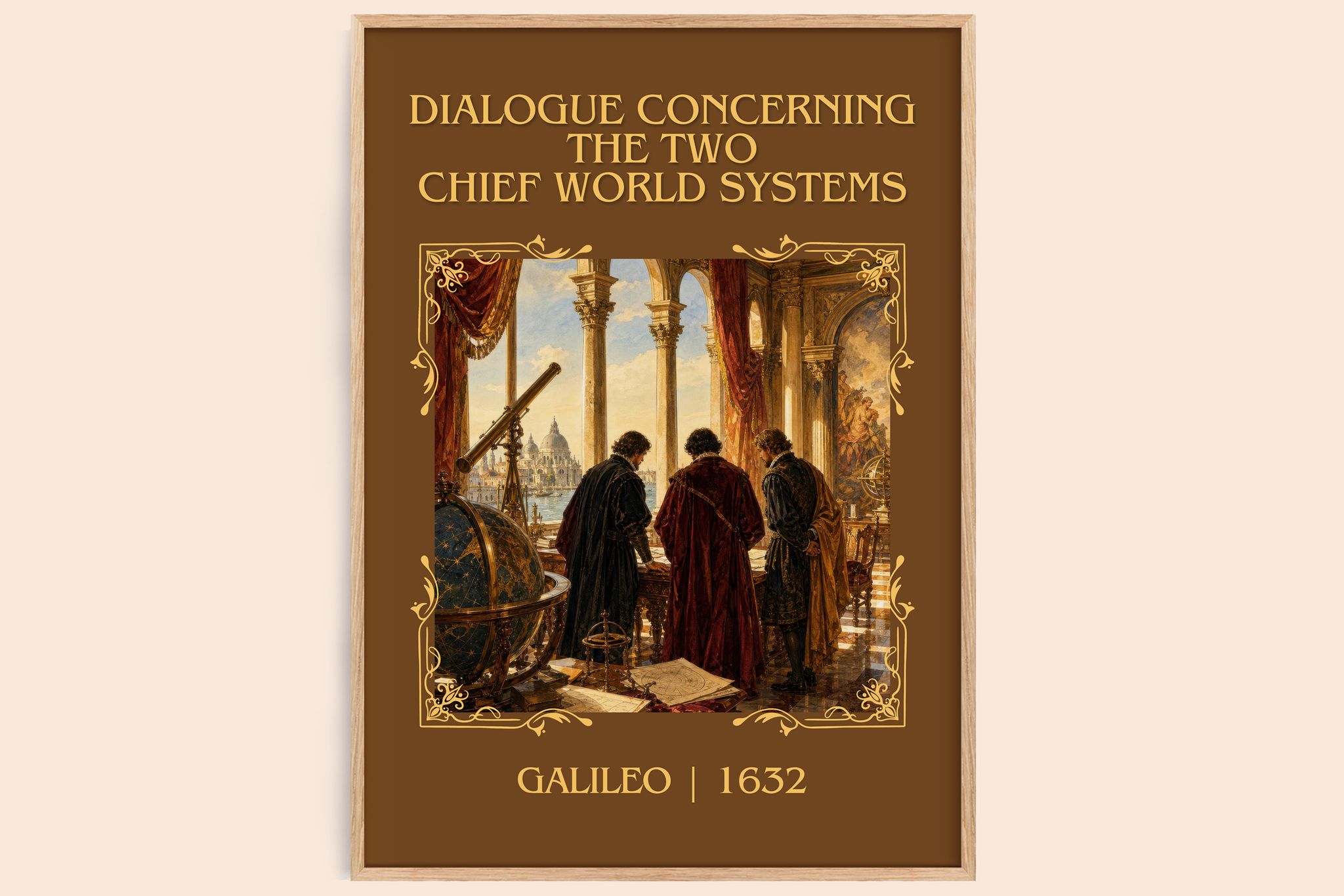 Dialogue Concerning the Two Chief World Systems Classic Book Art Print by Galileo
