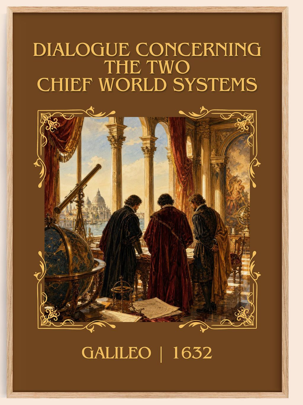 Dialogue Concerning the Two Chief World Systems Classic Book Art Print by Galileo – book poster