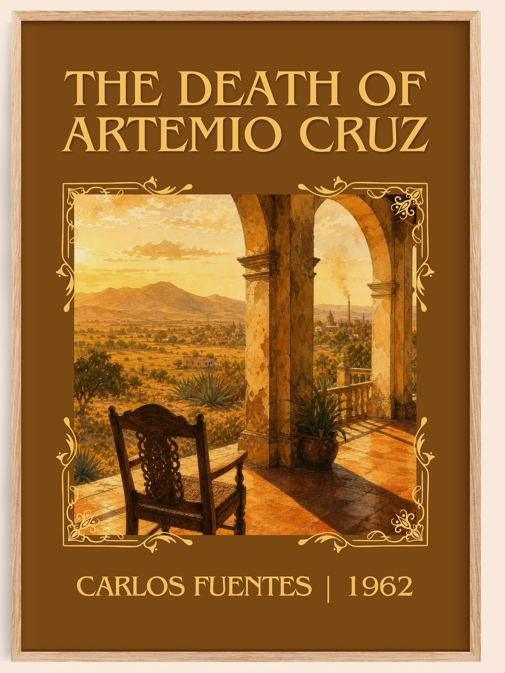 The Death of Artemio Cruz Classic Book Art Print by Carlos Fuentes – book poster