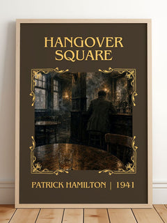 Hangover Square Classic Book Art Print by Patrick Hamilton – framed print leaning on a wooden floor