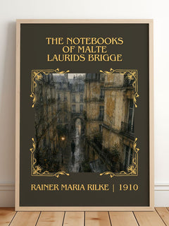 Notebooks of Malte Laurids Brigge Classic Book Art Print by R. Rilke – framed print leaning on a wooden floor