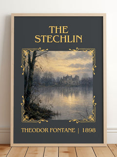 The Stechlin Classic Book Art Print by Theodor Fontane – framed print leaning on a wooden floor