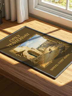 Only Yesterday Classic Book Art Print by Shmuel Yosef Agnon – print on a sunlit desk