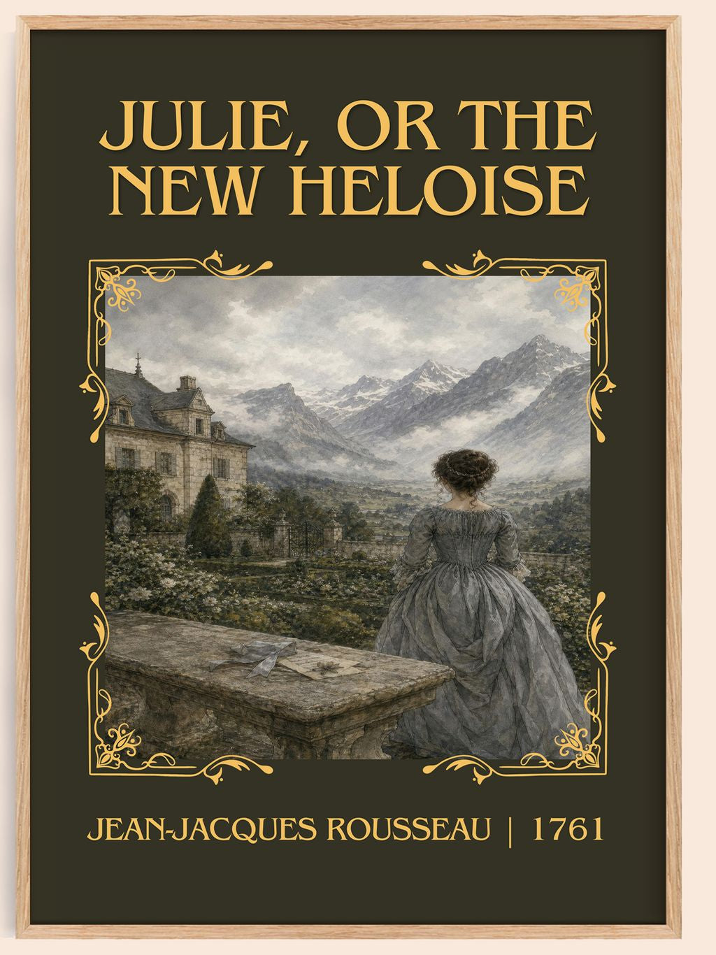 Julie, or the New Heloise Classic Book Art Print by J. Rousseau – book poster