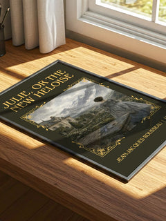 Julie, or the New Heloise Classic Book Art Print by J. Rousseau – print on a sunlit desk