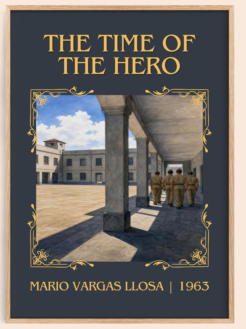 The Time of the Hero Classic Book Art Print by Mario Vargas Llosa – book poster