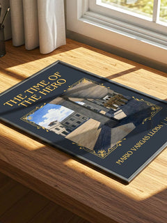 The Time of the Hero Classic Book Art Print by Mario Vargas Llosa – print on a sunlit desk