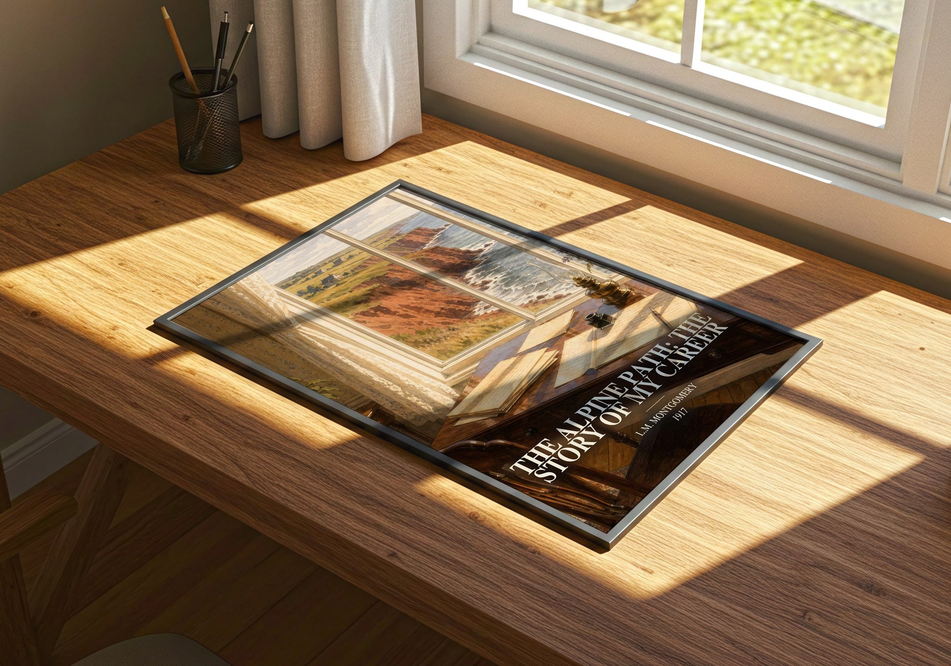 The Alpine Path: The Story Of My Career watercolour book poster framed on wall – memoir wall art