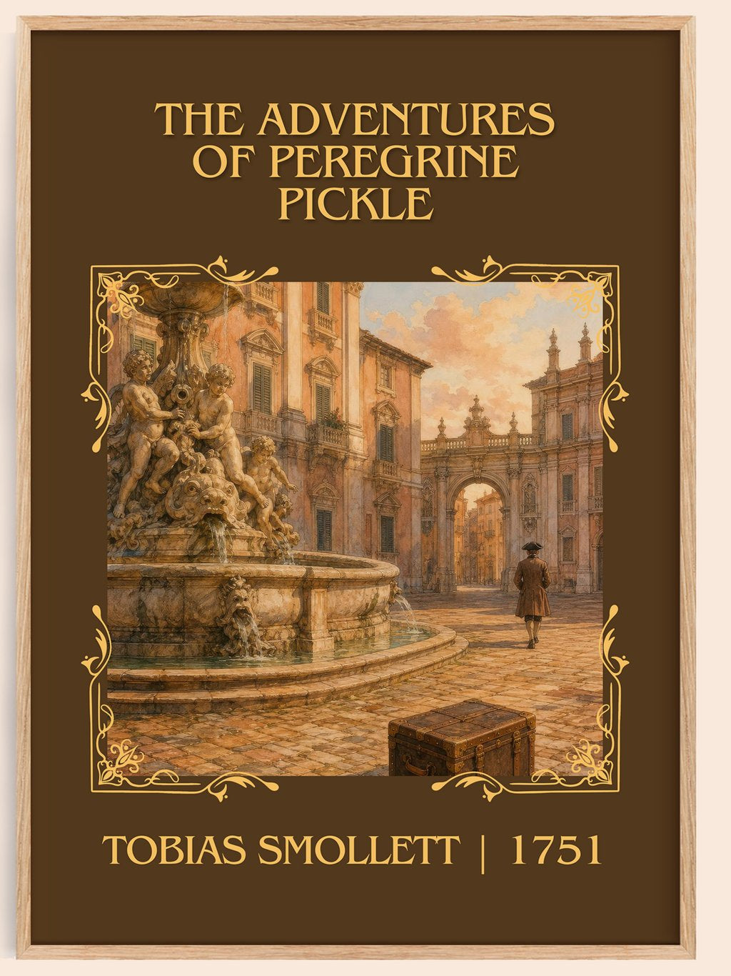 Adventures of Peregrine Pickle Classic Book Art Print by T. Smollett – book poster