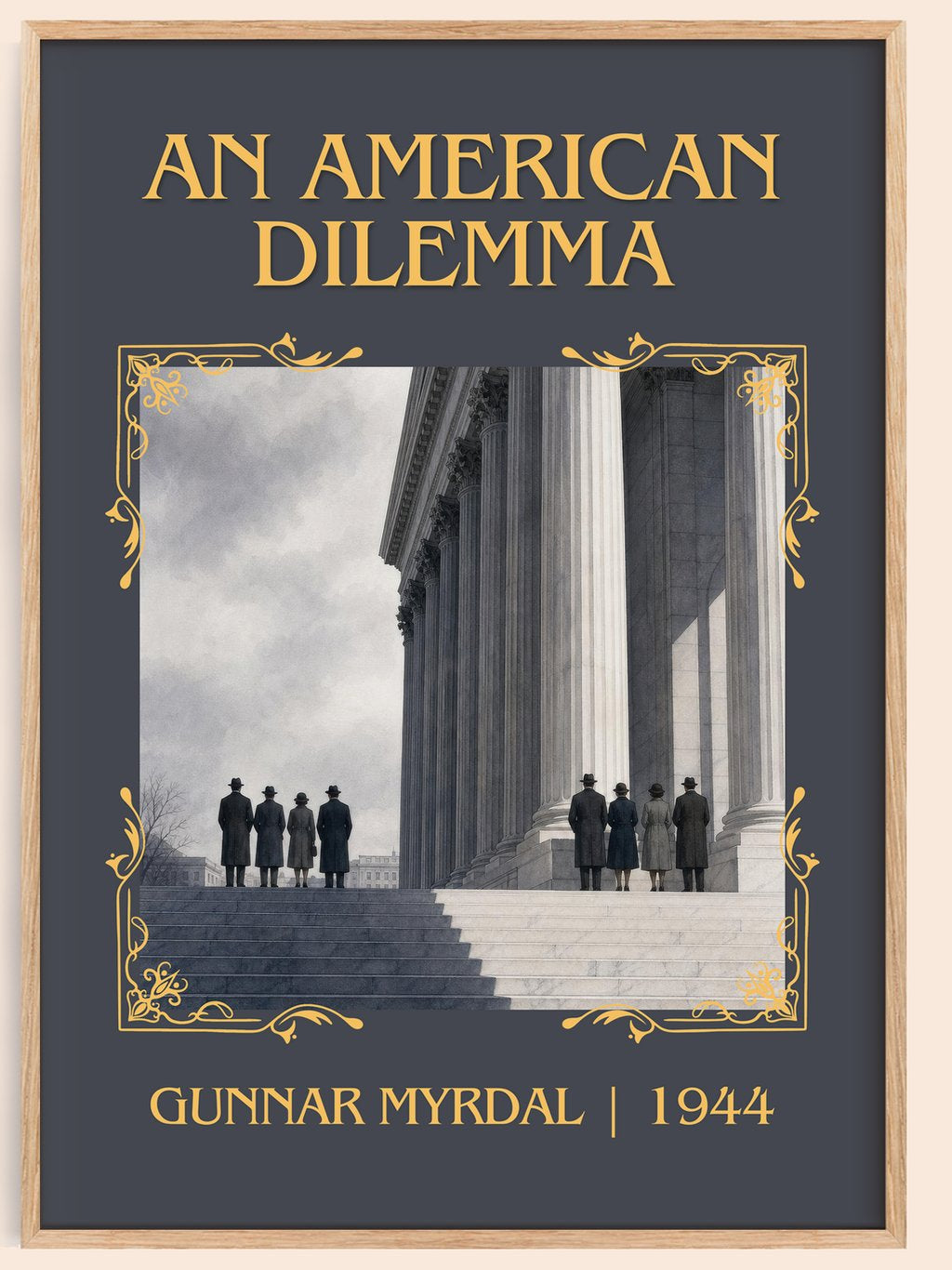 An American Dilemma Classic Book Art Print by Gunnar Myrdal – book poster