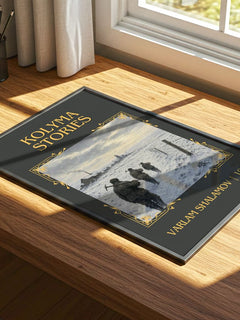 Kolyma Stories Classic Book Art Print by Varlam Shalamov – print on a sunlit desk
