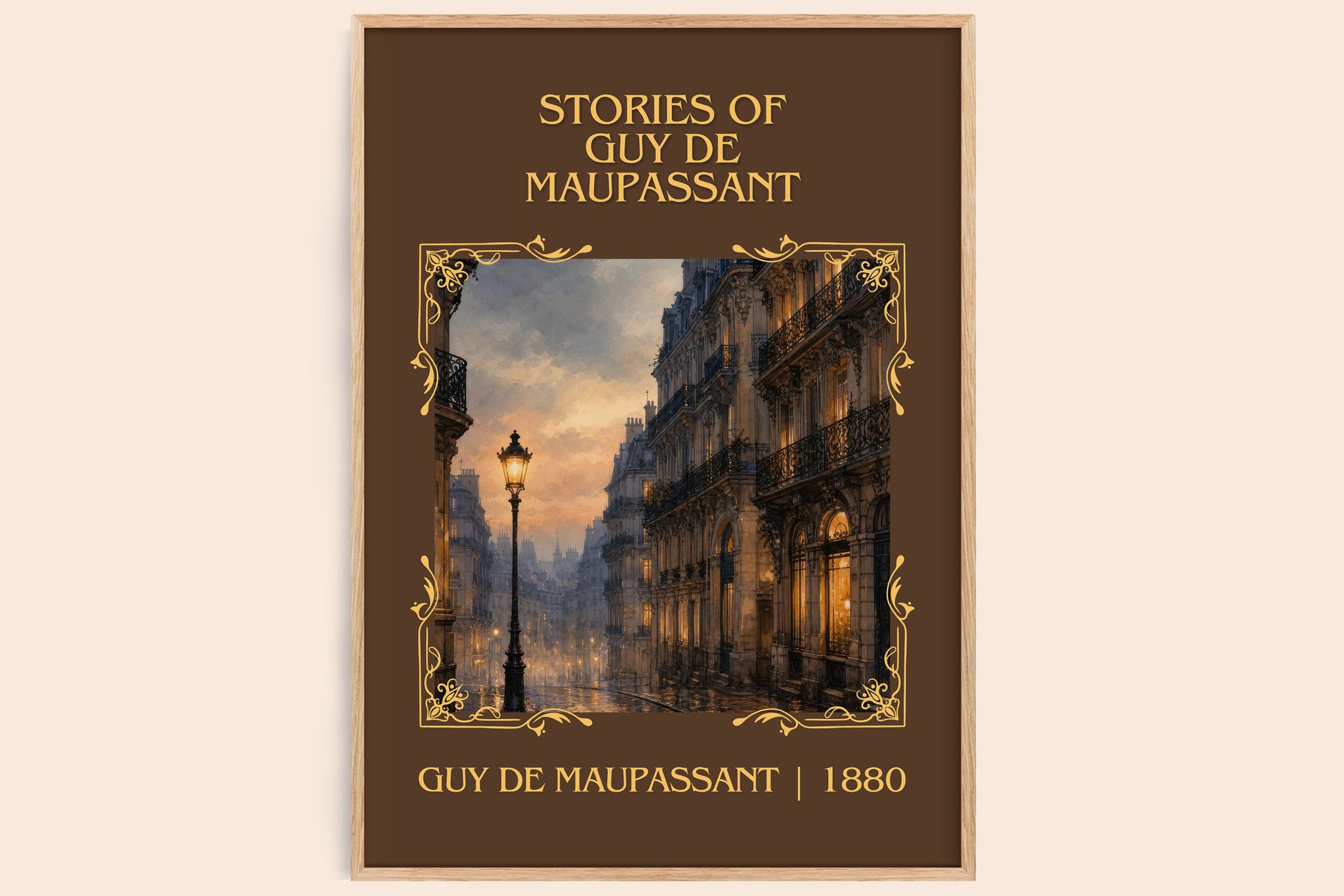 Stories of Guy de Maupassant Classic Book Art Print by G. Maupassant