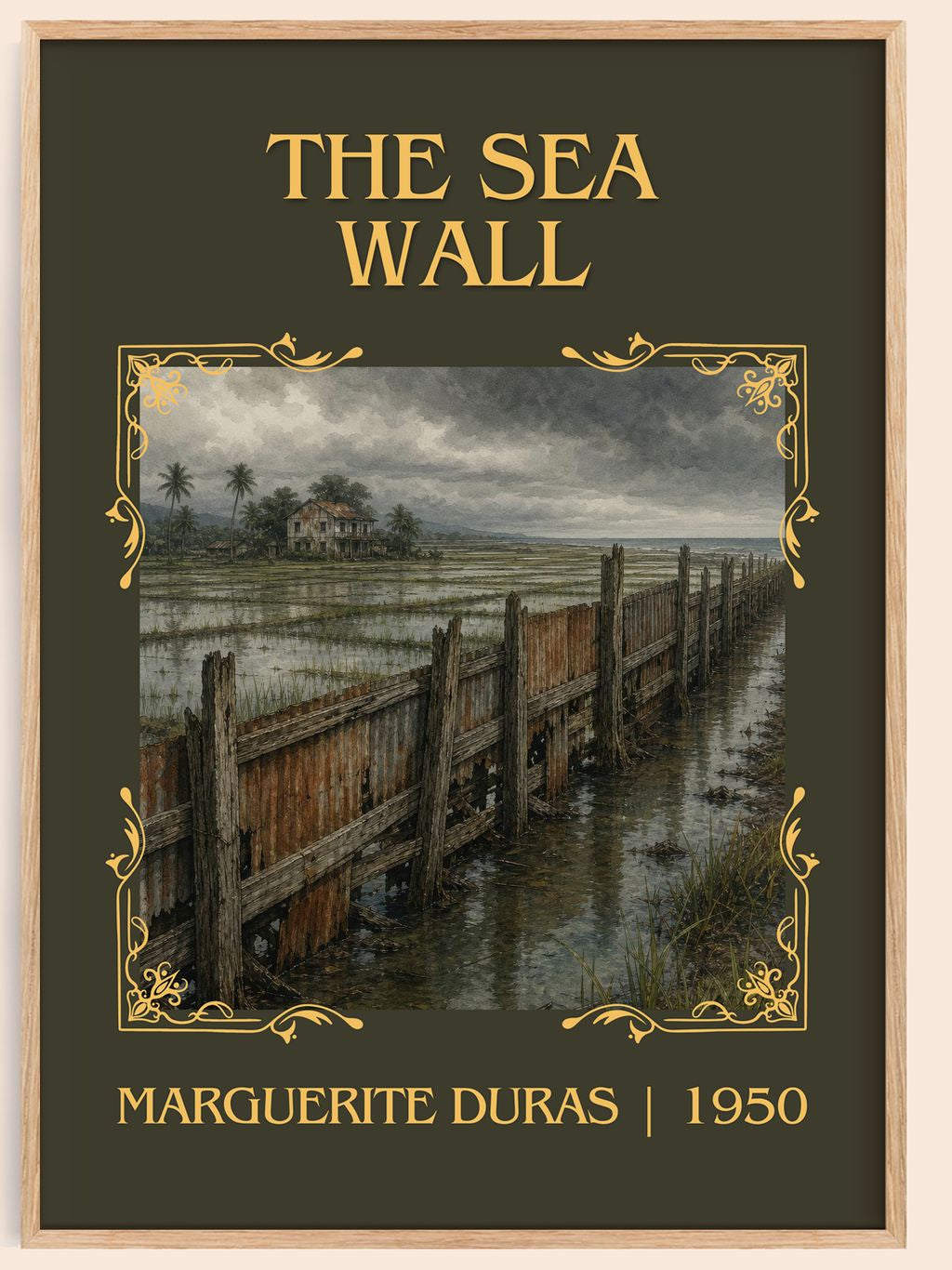 The Sea Wall Classic Book Art Print by Marguerite Duras – book poster