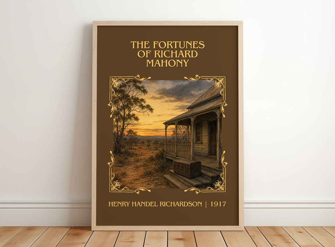 Fortunes Of Richard Mahony Classic Book Art Print by H. Richardson – framed print leaning on a wooden floor