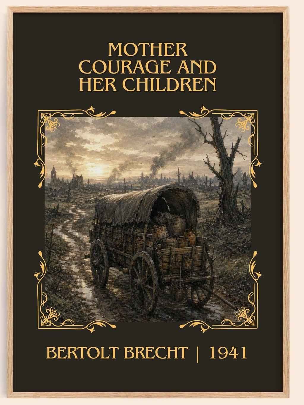 Mother Courage and Her Children Classic Book Art Print by B. Brecht – book poster