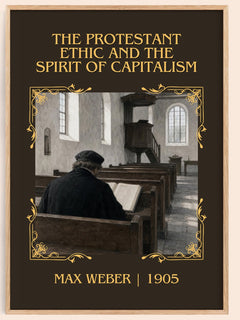 The Protestant Ethic and the Spirit of Capitalism Classic Book Art Print by Max Weber – book poster