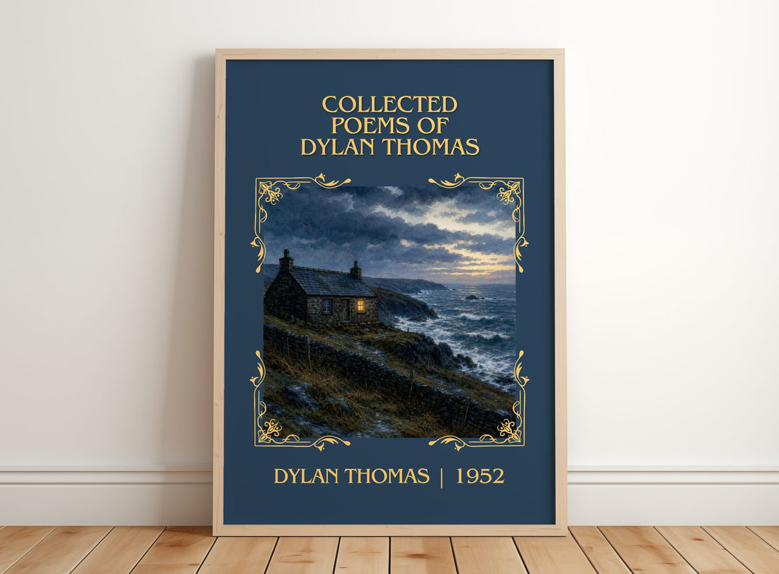 Collected Poems of Dylan Thomas Classic Book Art Print by Dylan Thomas – framed print leaning on a wooden floor