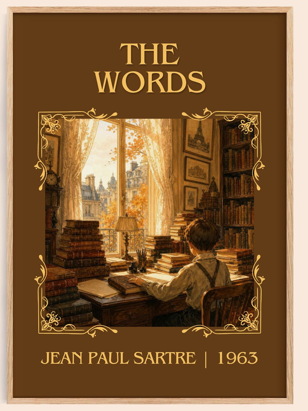 The Words Classic Book Art Print by Jean Paul Sartre – book poster