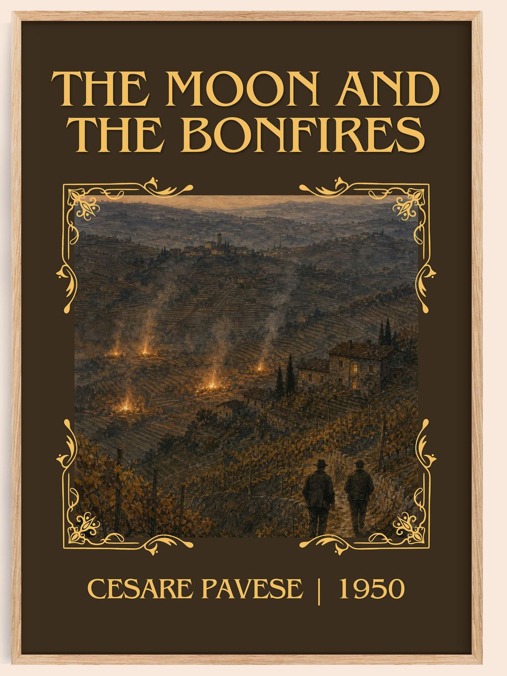 The Moon and the Bonfires Classic Book Art Print by Cesare Pavese – book poster