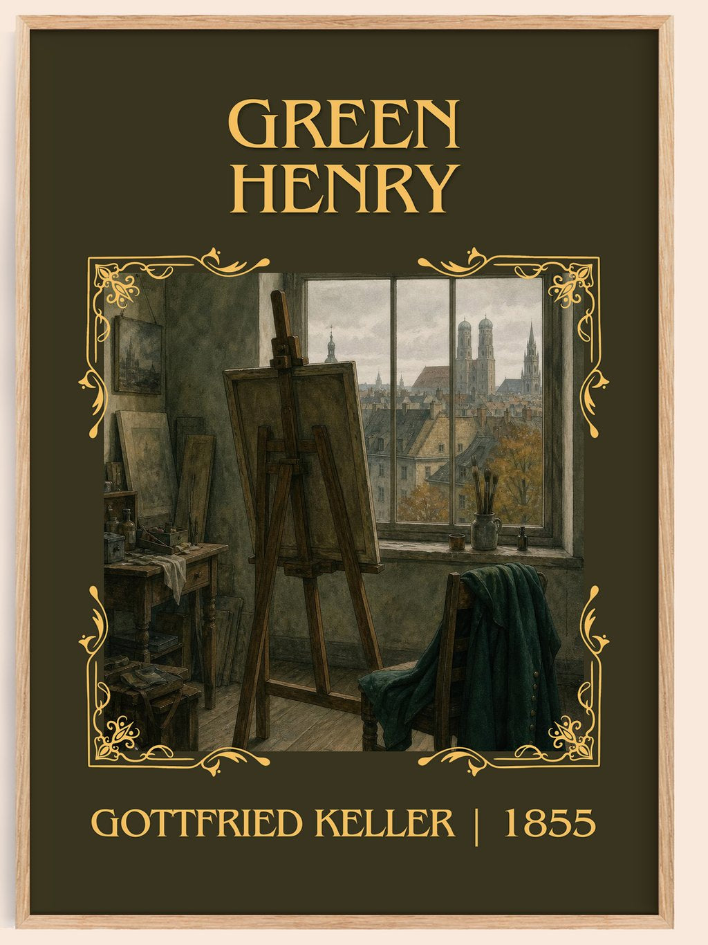 Green Henry Classic Book Art Print by Gottfried Keller – book poster