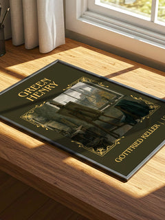 Green Henry Classic Book Art Print by Gottfried Keller – print on a sunlit desk