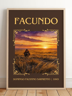 Facundo Classic Book Art Print by Domingo Faustino Sarmiento – framed print leaning on a wooden floor
