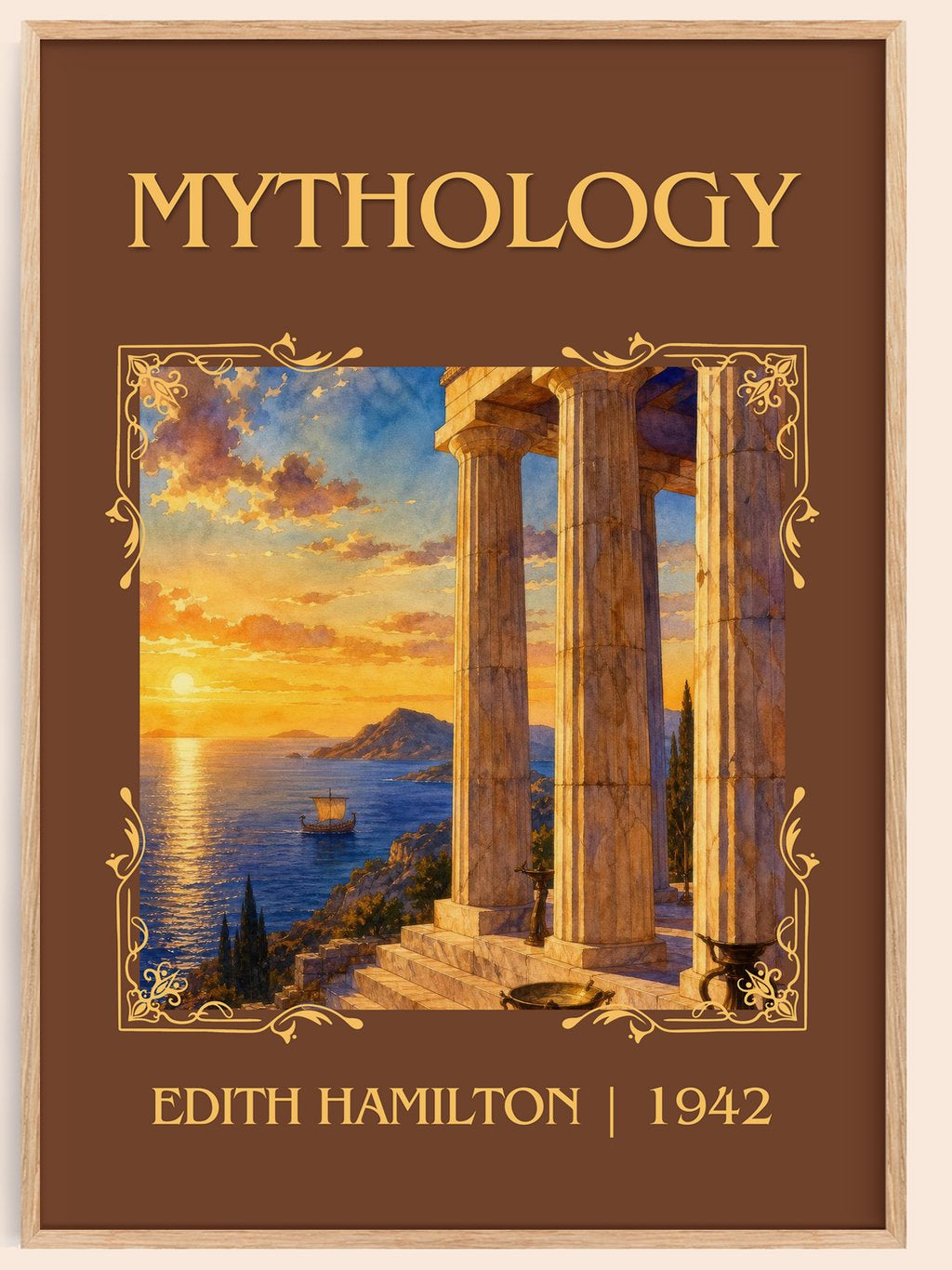Mythology Classic Book Art Print by Edith Hamilton – book poster